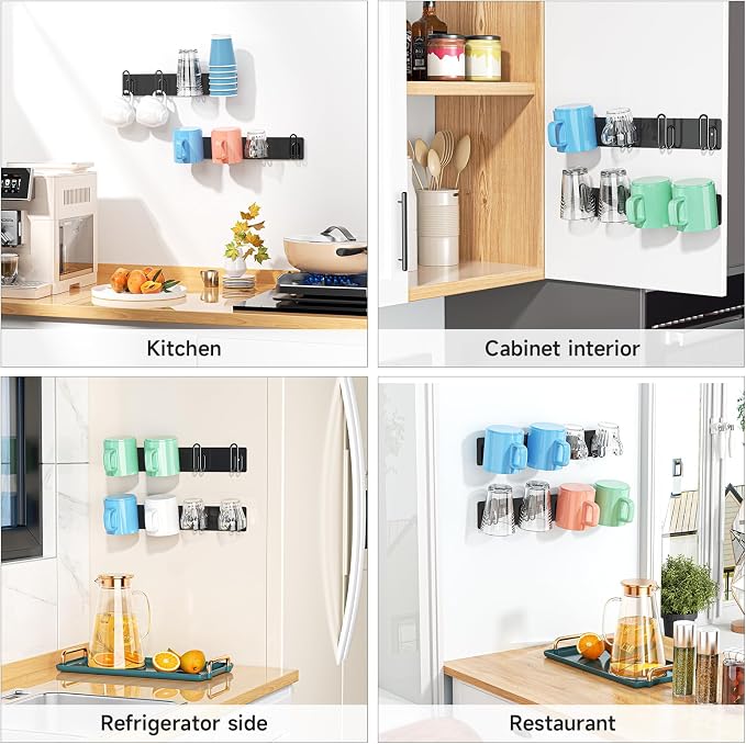 Mug Holder Wall Mounted, 2 Pack Coffee Cup Hooks, Metal Mug Rack - Image 7