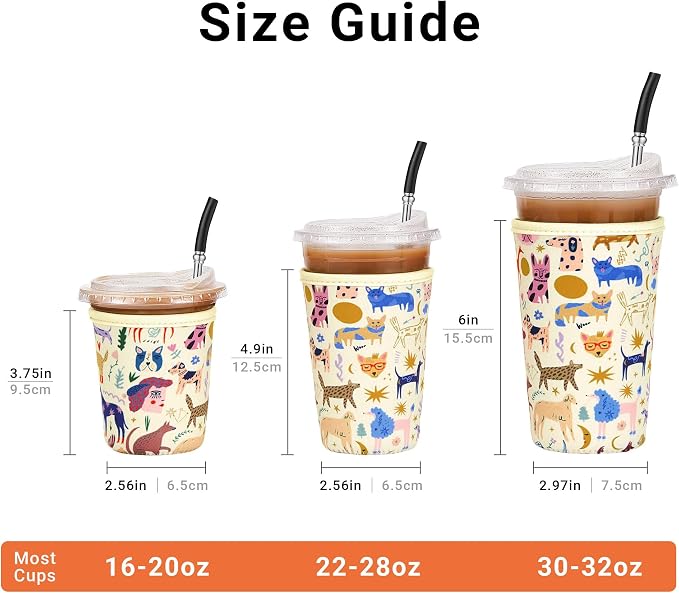 Iced Coffee Sleeve Reusable Large 30-32oz - Image 2