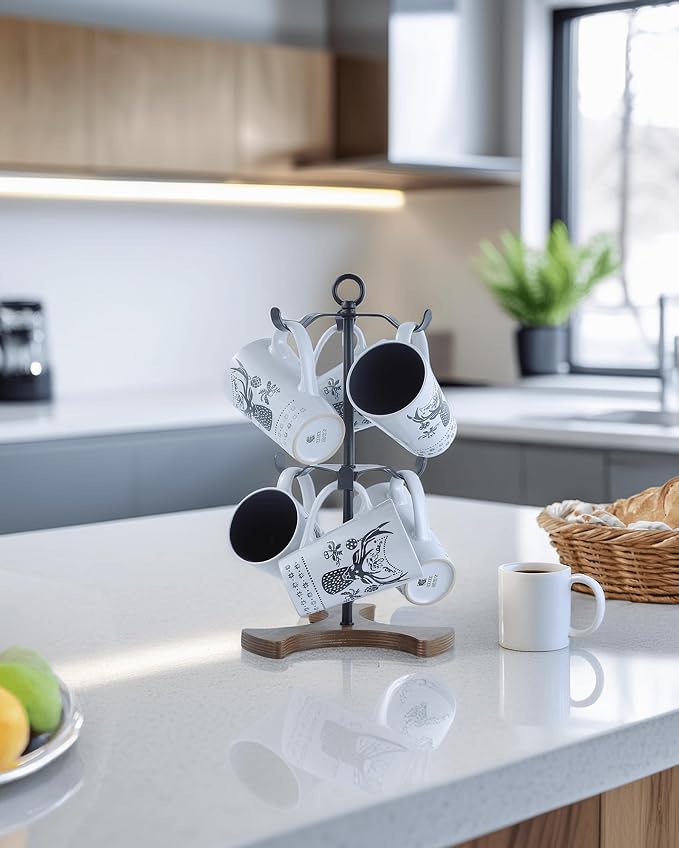 Mug Holder Tree for Countertop | 2-Tier Coffee Cup Stand & Rack Holds 6 Large - Image 4