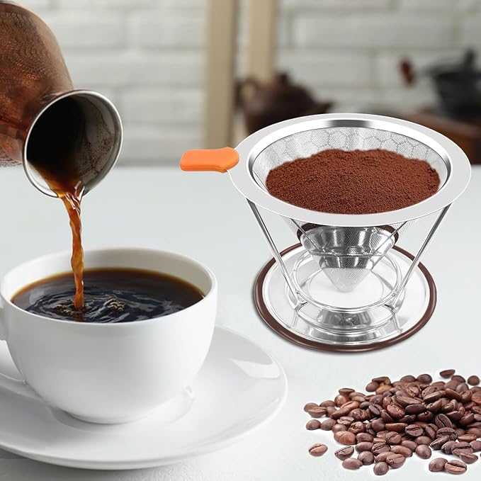 X-VESOLJE Pour Over Coffee Dripper, Paperless Pour Over Coffee Filter, Reusable - Image 7