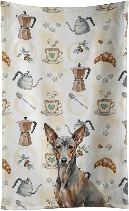 Caroline's Treasures Xoloitzcuintli Coffee Bar Kitchen Towel Velour Plush Front by CarolinesTreasures