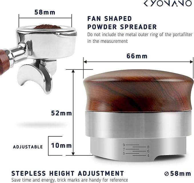 KYONANO 58mm Coffee Distributor & Espresso Tamper, Coffee Tamper Coffee Leveler - Image 3