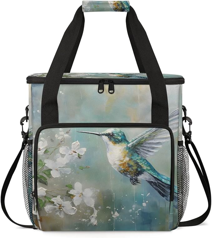 Hummingbird Vintage Coffee Maker Carring Bag, Large Insulated Storage Organizer by Home