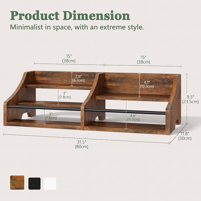 FAVOOSTY 5 Tier Countertop Liquor Bottle Display Shelf Organizer, Retro - Image 8