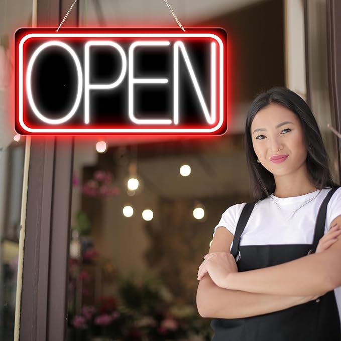 22" X 11" Led Neon Open Signs for Business, Large Open Signs, Plug In Electric - Image 2