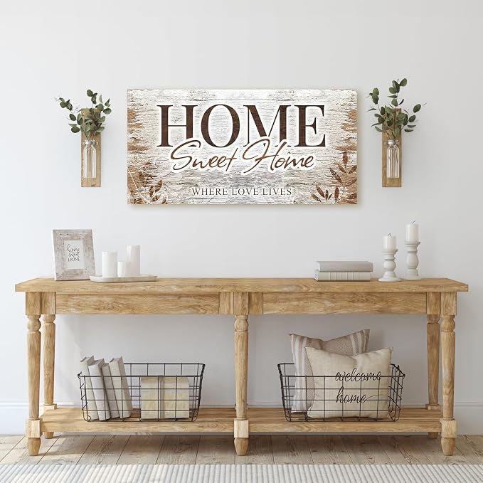 IPIC - Home Sweet Home Canvas Wall Art, Farmhouse Family Sign Wall Decor - Image 3