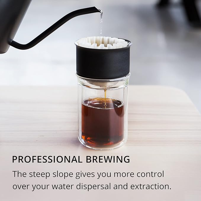 Fellow Stagg Pour-Over Dripper & Double Wall Glass Kit 10 oz, Stainless Steel - Image 3