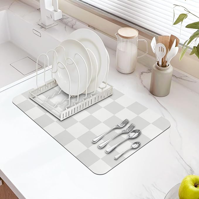 Dish Drying Mat for Kitchen Counter, Coffee Bar Mat - Image 8
