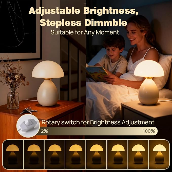 Mushroom Table Lamp for Bedroom, Small Lamp for Living Room, Nightstand - Image 4