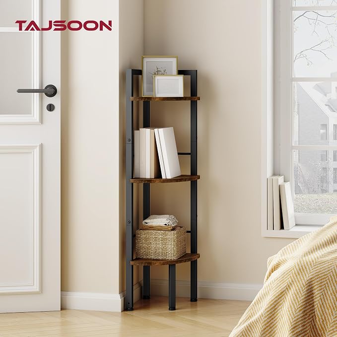 Tajsoon Small Corner Shelf Stand 3 Tier 39.6" Industrial Corner Display Shelf - Image 6