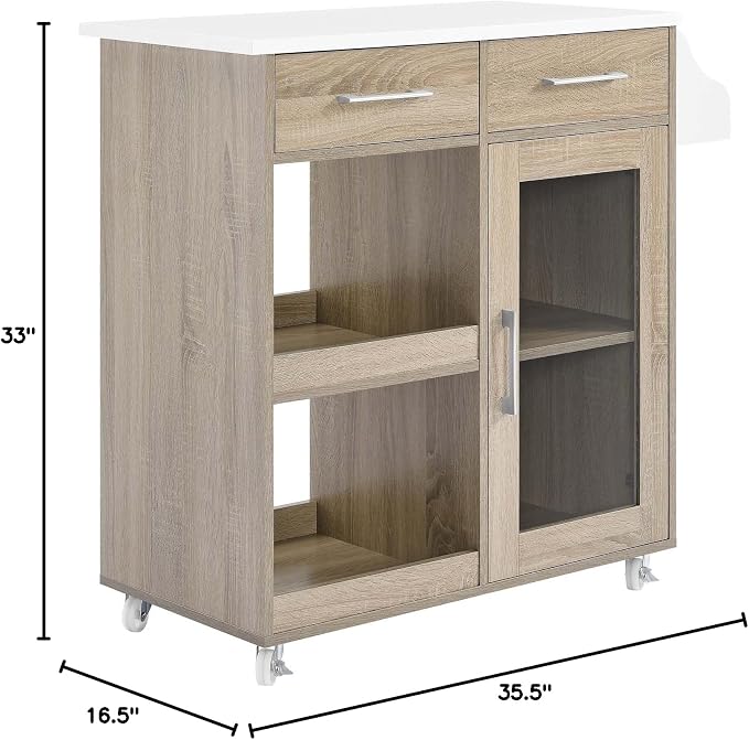 Modway Culinary Rolling Kitchen Cart - Image 9