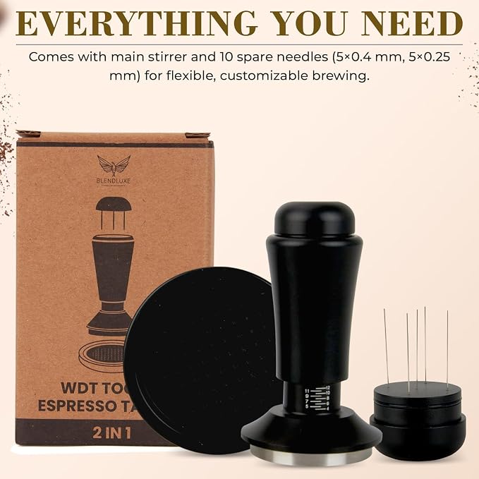 2-in-1 Espresso Tamper & WDT Stirrer Tool – 53mm Coffee Tamper - Image 4