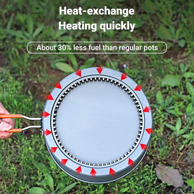 Bulin Camping Pot, 2.1L High Efficiency Backpacking Pot Ultralight Camping - Image 3