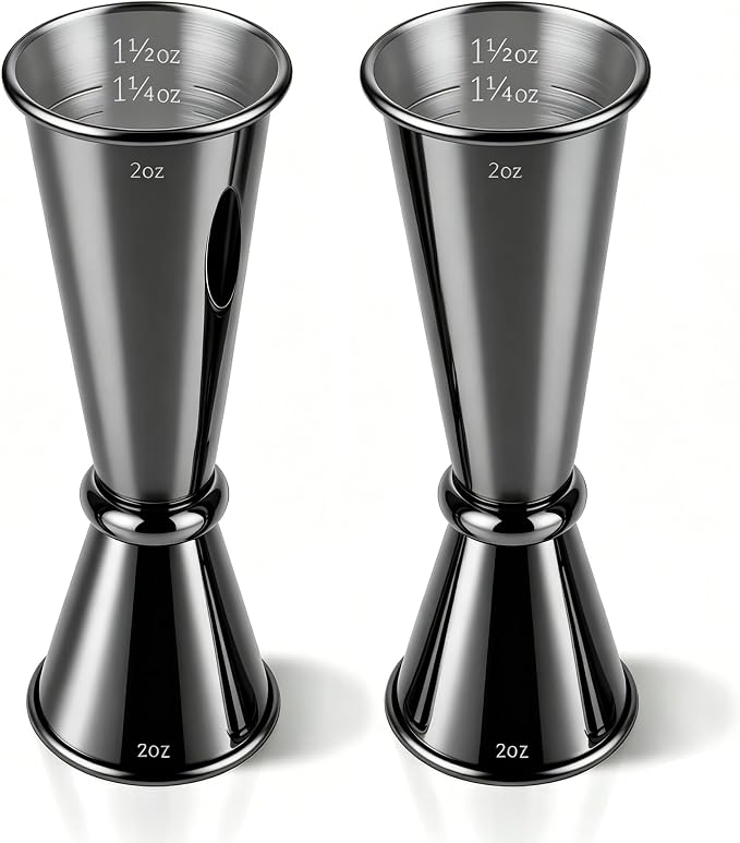 2-Pack Stainless Steel Cocktail Jiggers – Japanese Style Double Measuring Cups by Unknown