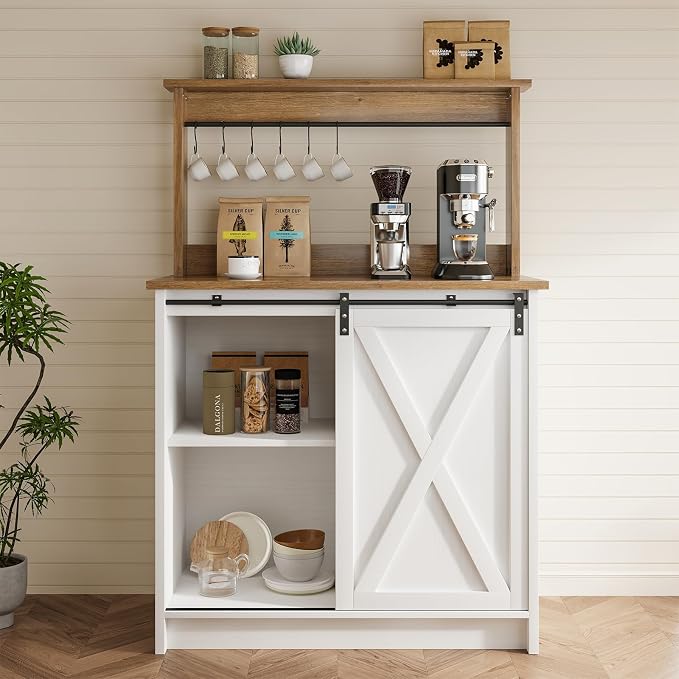 4ever2buy Farmhouse Coffee Bar Cabinet - Image 7