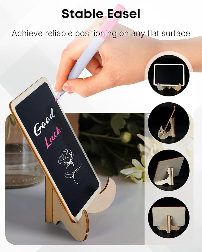 Uniclife 24 Pack Mini Chalkboard Signs - Image 3