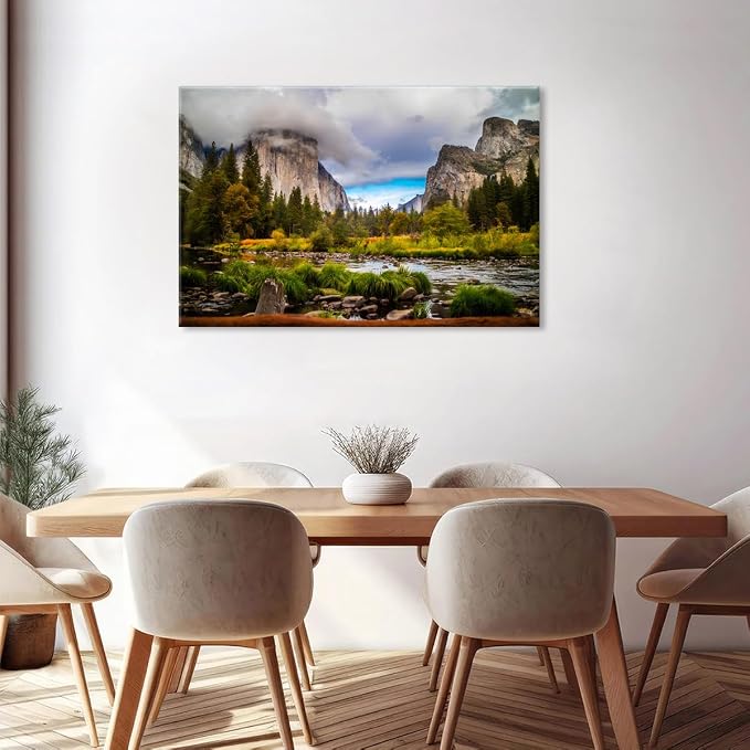 California Yosemite Wall Art Living Room Home Decoration, Panorama of National - Image 3