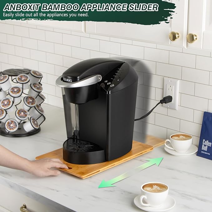 ANBOXIT Bamboo Appliance Slider, Sliding Tray - Image 2
