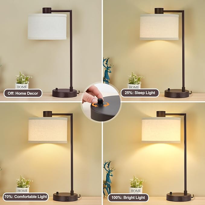 Luvkczc Table Lamp for Bedroom Set of 2 - Image 3