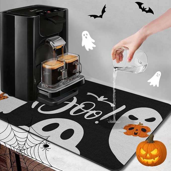 Arttown Coffee Mat for Countertops, Spooky Halloween Ghost Haunted Hijinks Dish - Image 2