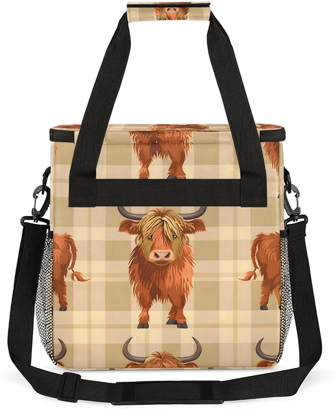 Cow Highland Coffee Maker Carring Bag, Large Insulated Storage Organizer Case - Image 6