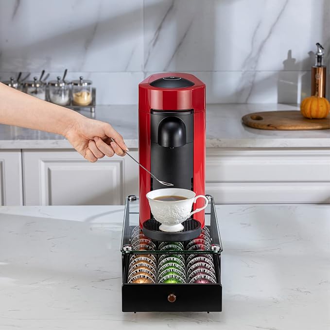 ZCDCP Nespresso Vertuo Pod Holder Coffee Capsule Drawer Black 30 Pods - Image 6