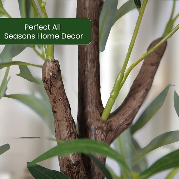 Artificial Olive Tree 5FT Tall Faux Silk Plant 60inch Fake Olive Tree - Image 4