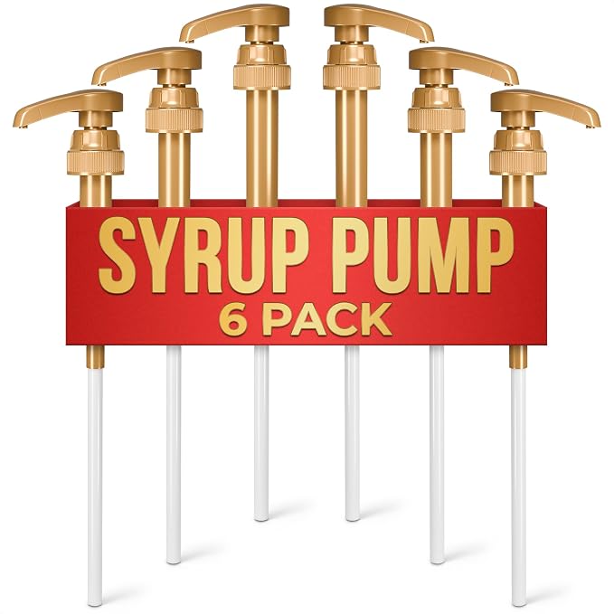 6-Pack Coffee Syrup Pump Dispenser, 11.54" Coffee Syrup Pumps by Reluen