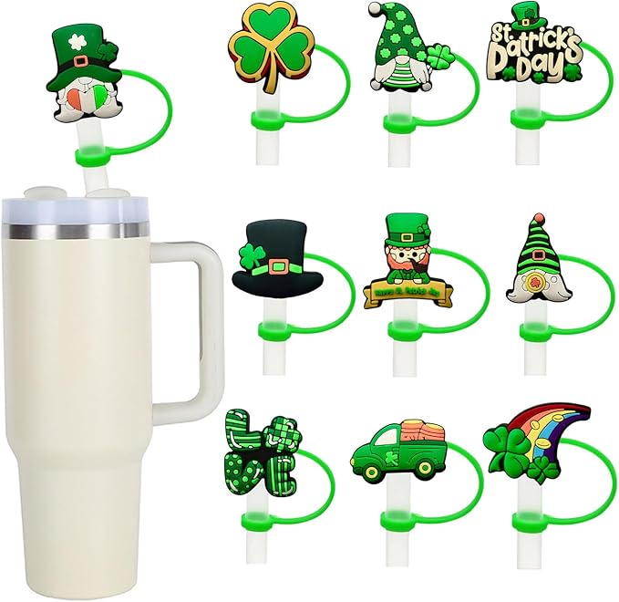 10Pcs St. Patrick's Day Straw Cover Cap by Gieehiol