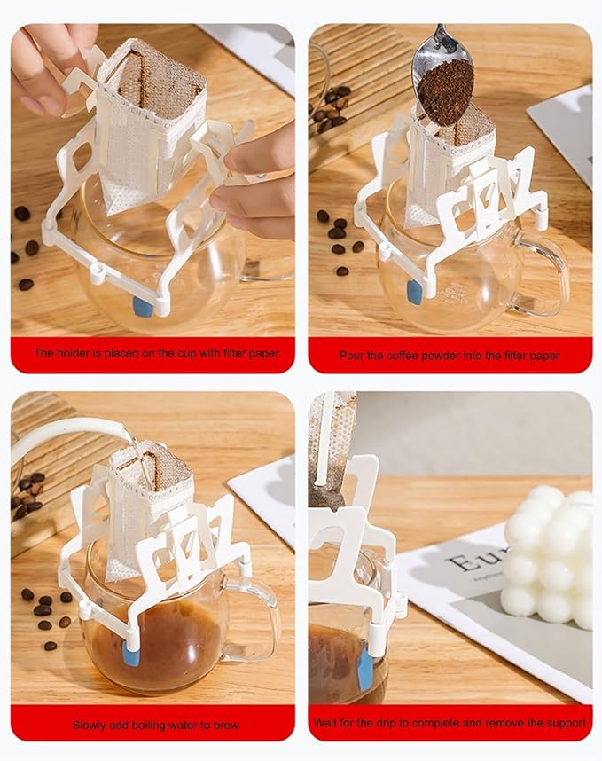 Easy to Use Portable Coffee Pour Stand Sturdy and Filter Paper Bag Shelf - Image 8