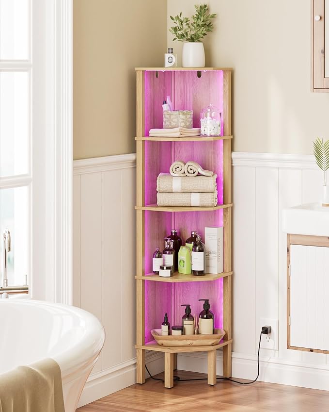 Corner Shelf Stand, 5 Tier Corner Bookshelf - Image 3