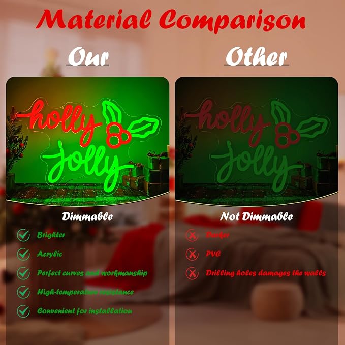 Holly Jolly Neon Sign Christmas Neon Light - Image 3