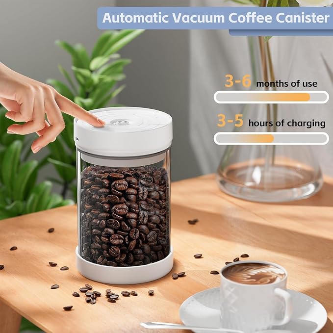 Vacuum Coffee Canister, 1.1L/16oz Vacuum Coffee Containers, Airtight Coffee - Image 2