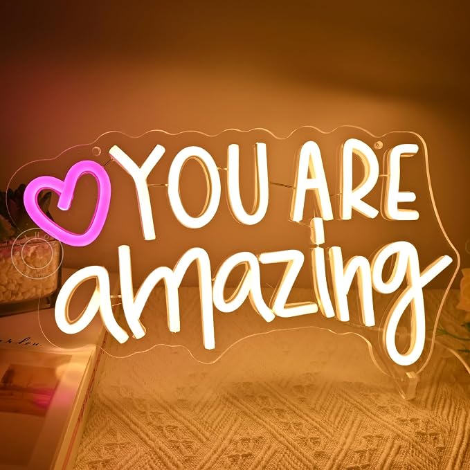 SYLHOME Led Neon Light Sign You Are Amazing Heart Classroom Kids Room Besroom - Image 6