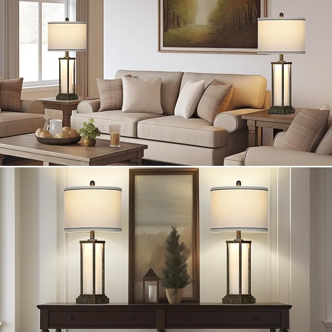 27" Tall Vintage Table Lamp Set of 2 - Image 7