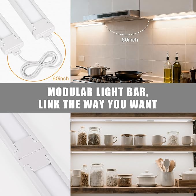 3 Pack Plug in Under Cabinet Lighting - Image 4