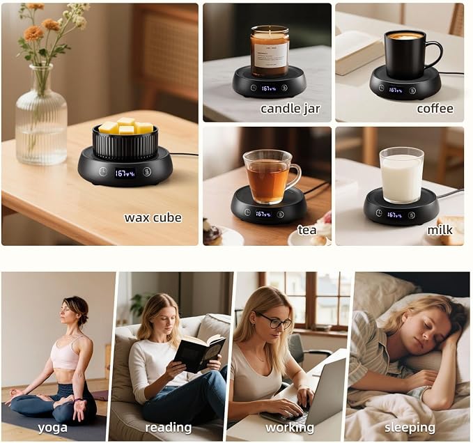Mug Warmer for Desk, Electric Coffee Cup Warmer 8H Auto Shut Off Candle Warmer - Image 5
