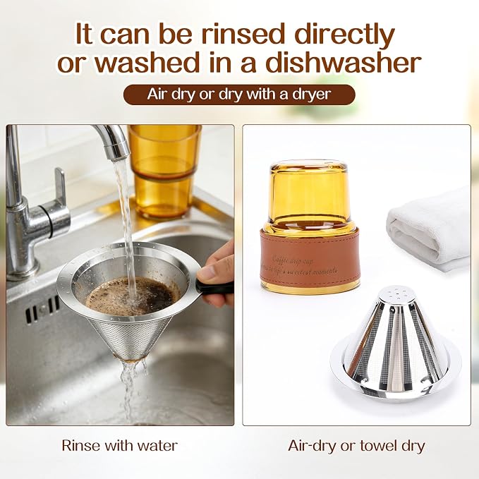 Single Serve Immersion Coffee Maker, Glass Pour Over Coffee Dripper - Image 5