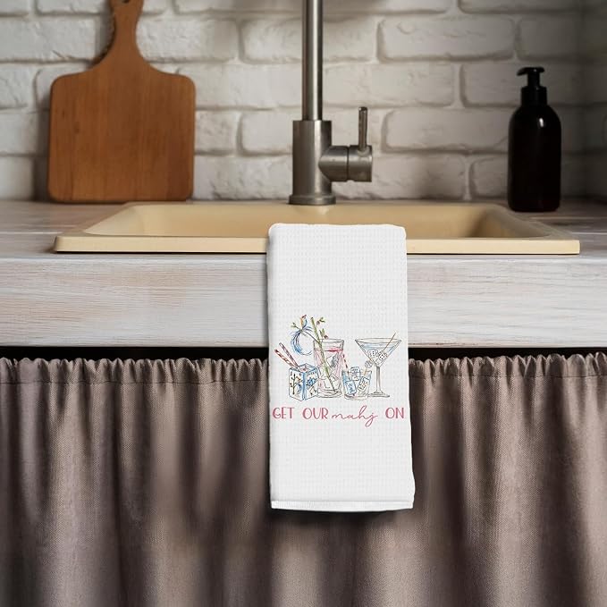 Mahjong Cocktail Kitchen Towels, Mahjong Gifts - Image 3