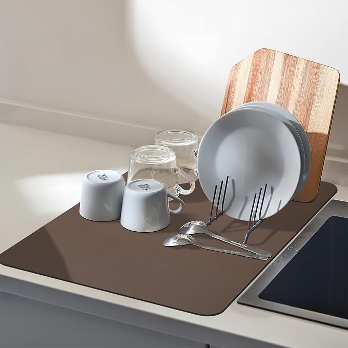 Dish Drying Mat, Absorbent Coffee Bar Mat - Image 5
