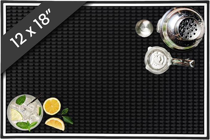 Bar Mat, 18 x 12 Rubber Coffee Bar Mats by CraftyMixologist