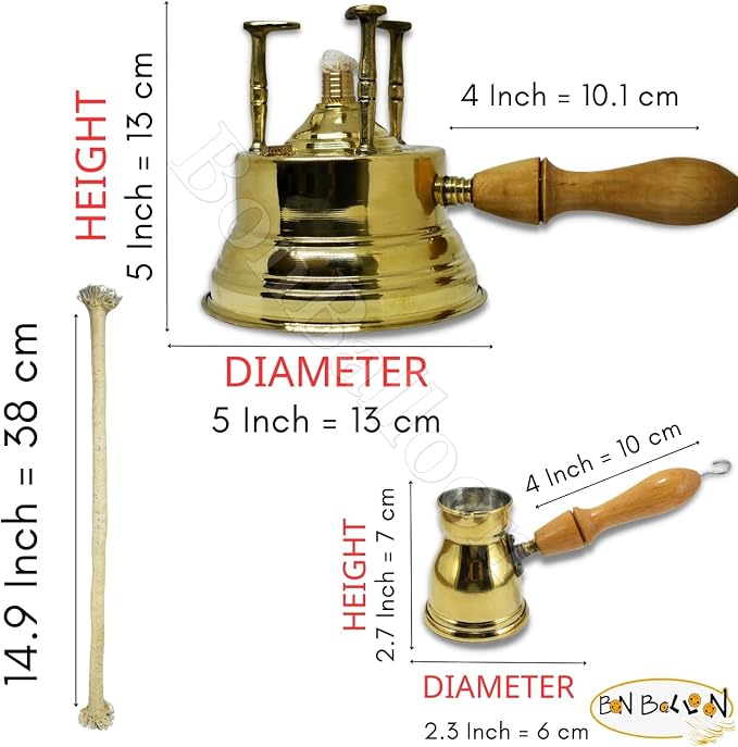 Al Bramony Brass Turkish Greek Coffee Alcohol Burner Maker Table Top Tabletop - Image 2