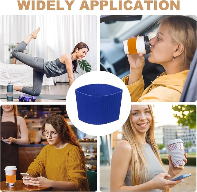 uxcell 6Pack Coffee Cup Sleeves, Reusable Silicone Heat Resistant Cup - Image 6
