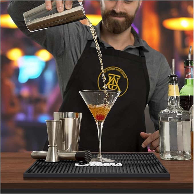 Lexenic Cheers Bar Mat for Home Bar, Retro Quick-Drying Water-Draining Rubber - Image 6