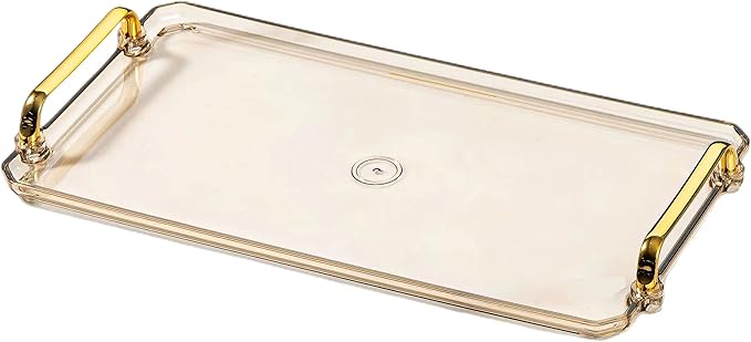 Acrylic Serving Tray with Handles Ottoman Countertop Decorative Tray Serving by Waltsun