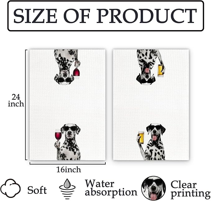 Dalmatian Gifts Wine Kitchen Towels Set of 2, Gifts - Image 7