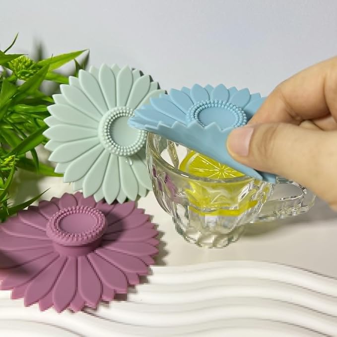 Sunflower Silicone Cup Covers, Flexible Mug Covers, Tea Pots, Hot Cup Lids - Image 6