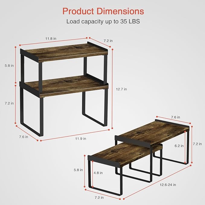 Goozii Kitchen Cabinet Shelf Set of 4, Cupboard Shelves - Image 6