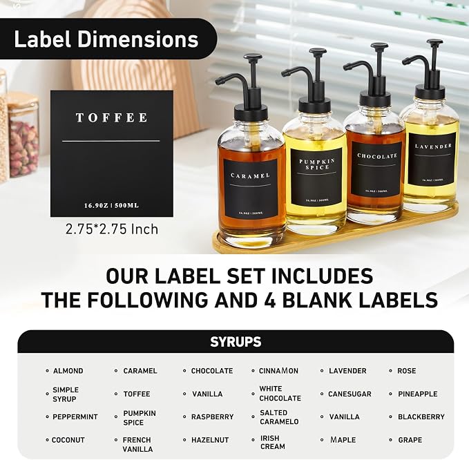 Coffee Syrup Dispenser for Coffee Bar, Coffee Syrup Pump Dispenser, Glass Syrup - Image 6