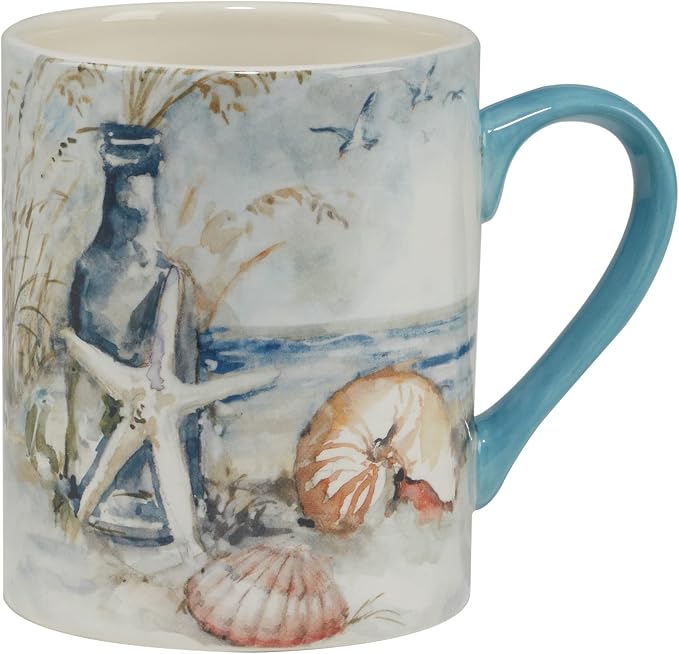 Coastal Landscape 16 oz. Ceramic Mugs – Set of 4 Assorted Beach Designs - Image 3